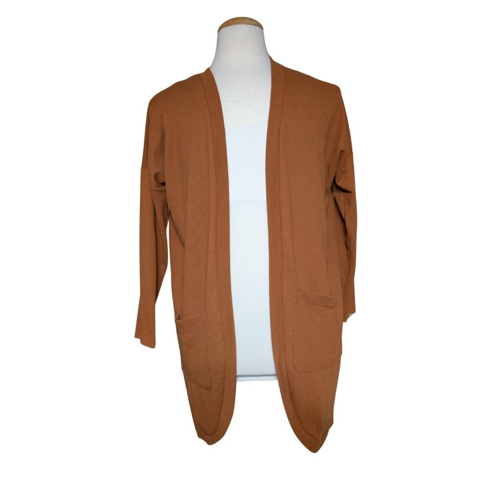 Ivoire Open Front Cardigan Sweater Tumeric Brown Women’s Size Small S
